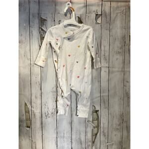 Pehr Baby 6–12M Organic Cotton Long Sleeve Heart Print One-Piece Romper